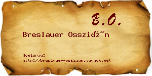 Breslauer Osszián névjegykártya
